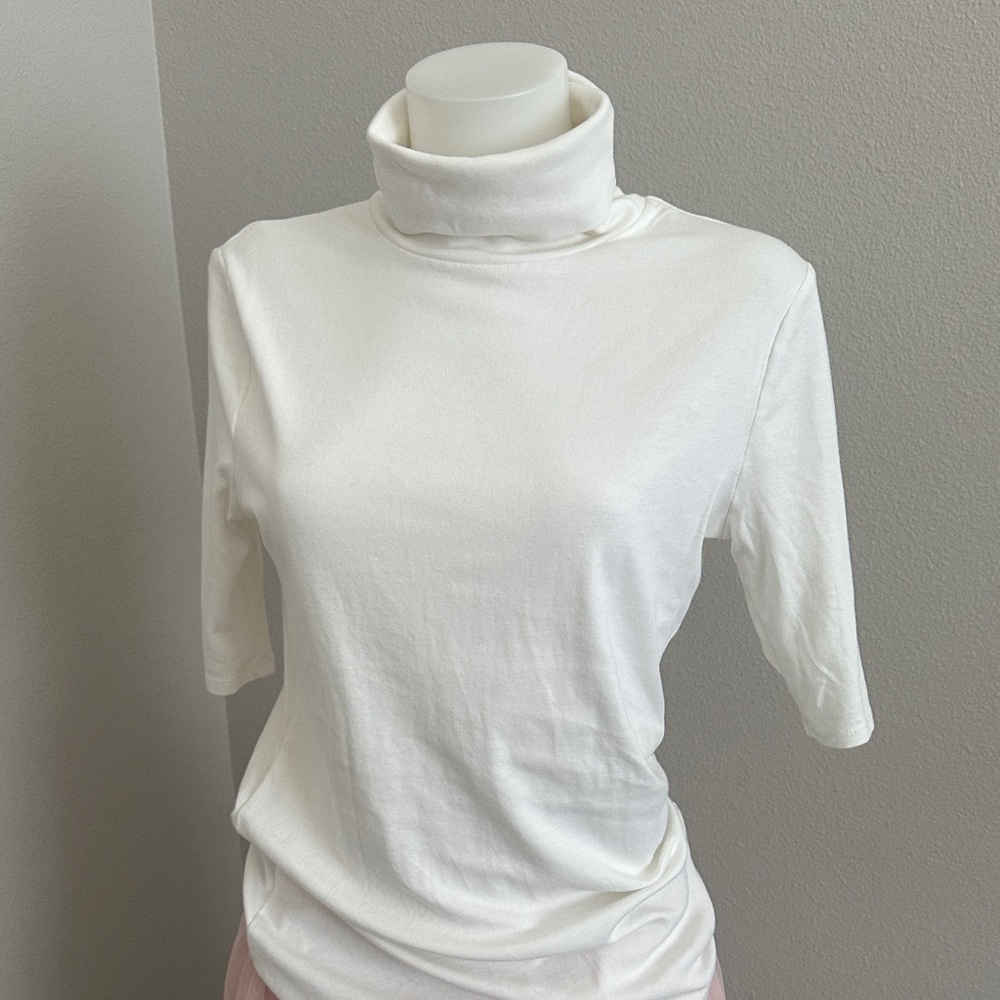 Merona Women's Cream Long Sleeve Turtleneck Top